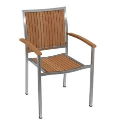 OUTLIV. Pasadena Stapelsessel Edelstahl/Teak Teak Natur