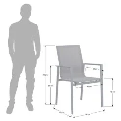 OUTLIV. Atlanta Stapelsessel Aluminium/Textilene Anthrazit/Schwarz-Grau -Outliv 1094547 8