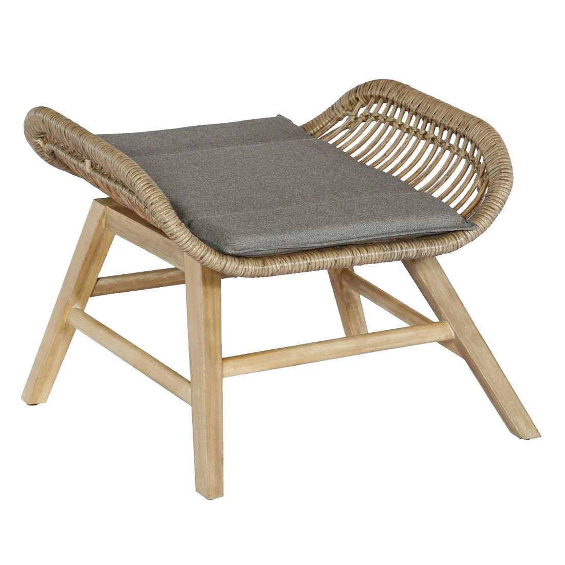 OUTLIV. Aurora Loungesessel mit Fußablage Akazie/Geflecht Teaklook/Grau OUTLIV. Aurora Loungesessel Mit Fußablage Akazie/Geflecht Teaklook/Grau -Outliv 1095779 2