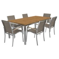 OUTLIV. Rimini Gartenmöbelset 5tlg. Tisch 160x90cm Taupe