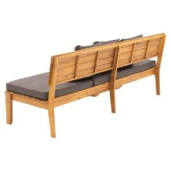 OUTLIV. Genua Gartenbank Akazie/Polyester Akazie Geölt/Grau Meliert -Outliv 1169820 4