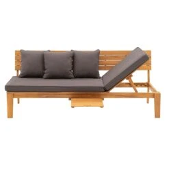 OUTLIV. Genua Gartenbank Akazie/Polyester Akazie Geölt/Grau Meliert -Outliv 1169820 7