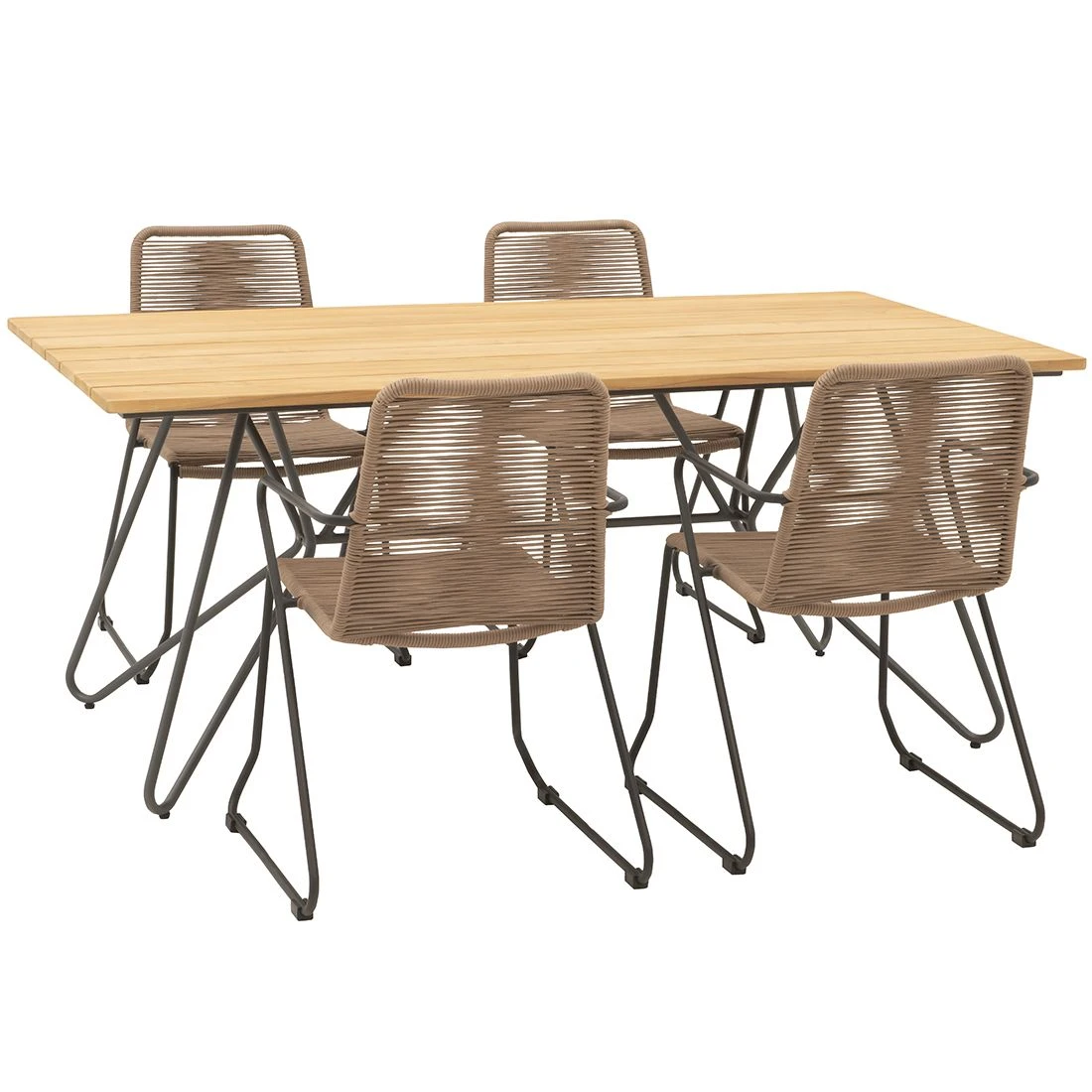 OUTLIV. Maranello Gartenmöbelset 5tlg Tisch 180x90 cm Taupe OUTLIV. Maranello Gartenmöbelset 5tlg Tisch 180x90 Cm Taupe -Outliv 1171910 1