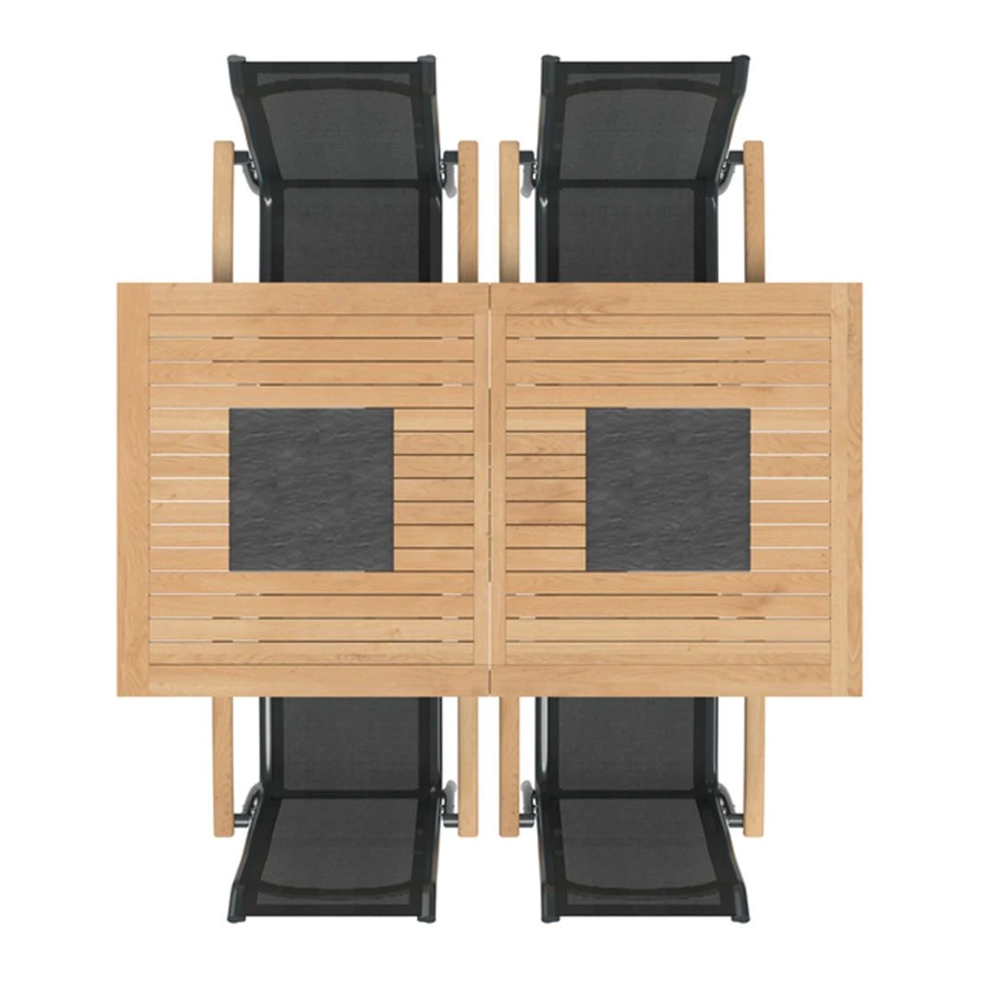 OUTLIV. Alpha Gartenmöbelset 5-teilig Stapelsessel mit Linz Ausziehtisch 180/240x100 cm Anthrazit/Schwarz OUTLIV. Alpha Gartenmöbelset 5-teilig Stapelsessel Mit Linz Ausziehtisch 180/240x100 Cm Anthrazit/Schwarz -Outliv 1173384 2