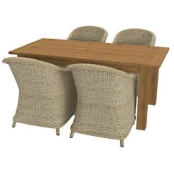 OUTLIV. Coventry Gartenmöbelset 5-teilig Diningsessel Mit Oxford Tisch 180x90 Cm Mixed White/Stone Grey -Outliv 1173857 3