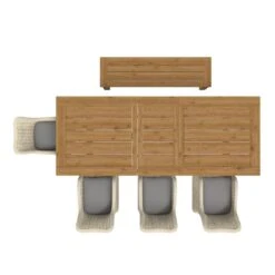 OUTLIV. Oxford Gartenmöbelset 6-teilig Geflecht-Diningsessel Mit Ausziehtisch 200/260x100 Cm Braun/Teak 4 OUTLIV. Oxford Gartenmöbelset 6-teilig Geflecht-Diningsessel Mit Ausziehtisch 200/260x100 Cm Braun/Teak -Outliv 1175210 5