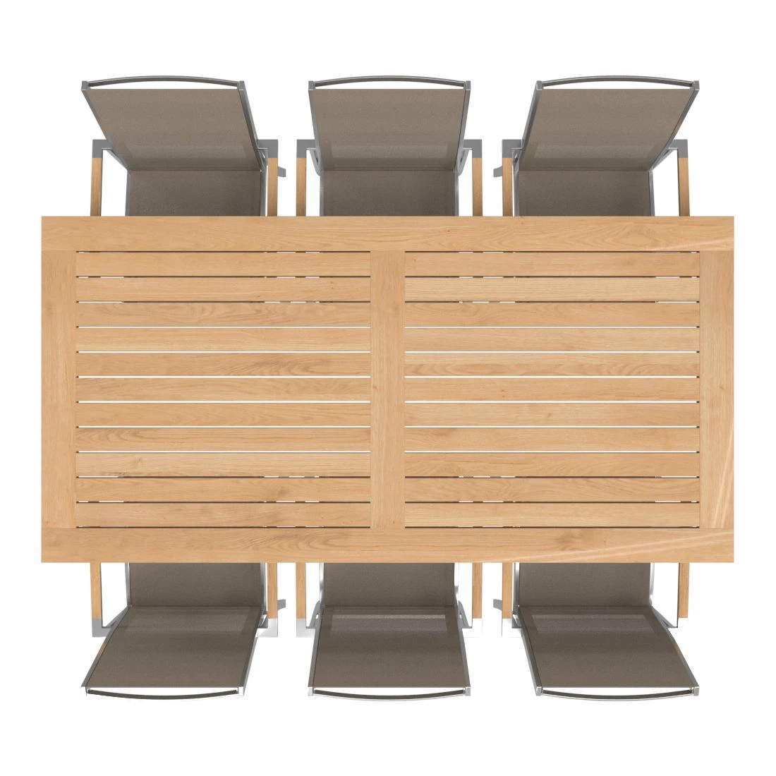 OUTLIV. Oviedo Gartenmöbelset 8-teilig Stapelsessel mit OUTLIV. Tisch 200x100 cm Edelstahl/Taupe OUTLIV. Oviedo Gartenmöbelset 8-teilig Stapelsessel Mit OUTLIV. Tisch 200x100 Cm Edelstahl/Taupe -Outliv 1176508 2