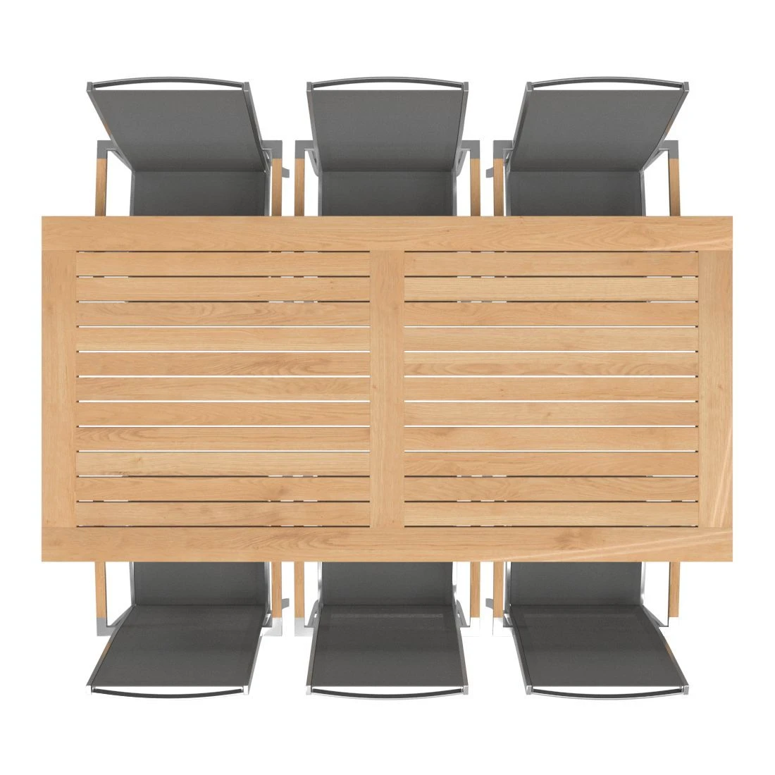 OUTLIV. Oviedo Gartenmöbelset 8-teilig Stapelsessel mit OUTLIV. Tisch 200x100 cm Edelstahl/Schwarz-Silber OUTLIV. Oviedo Gartenmöbelset 8-teilig Stapelsessel Mit OUTLIV. Tisch 200x100 Cm Edelstahl/Schwarz-Silber -Outliv 1176519 2