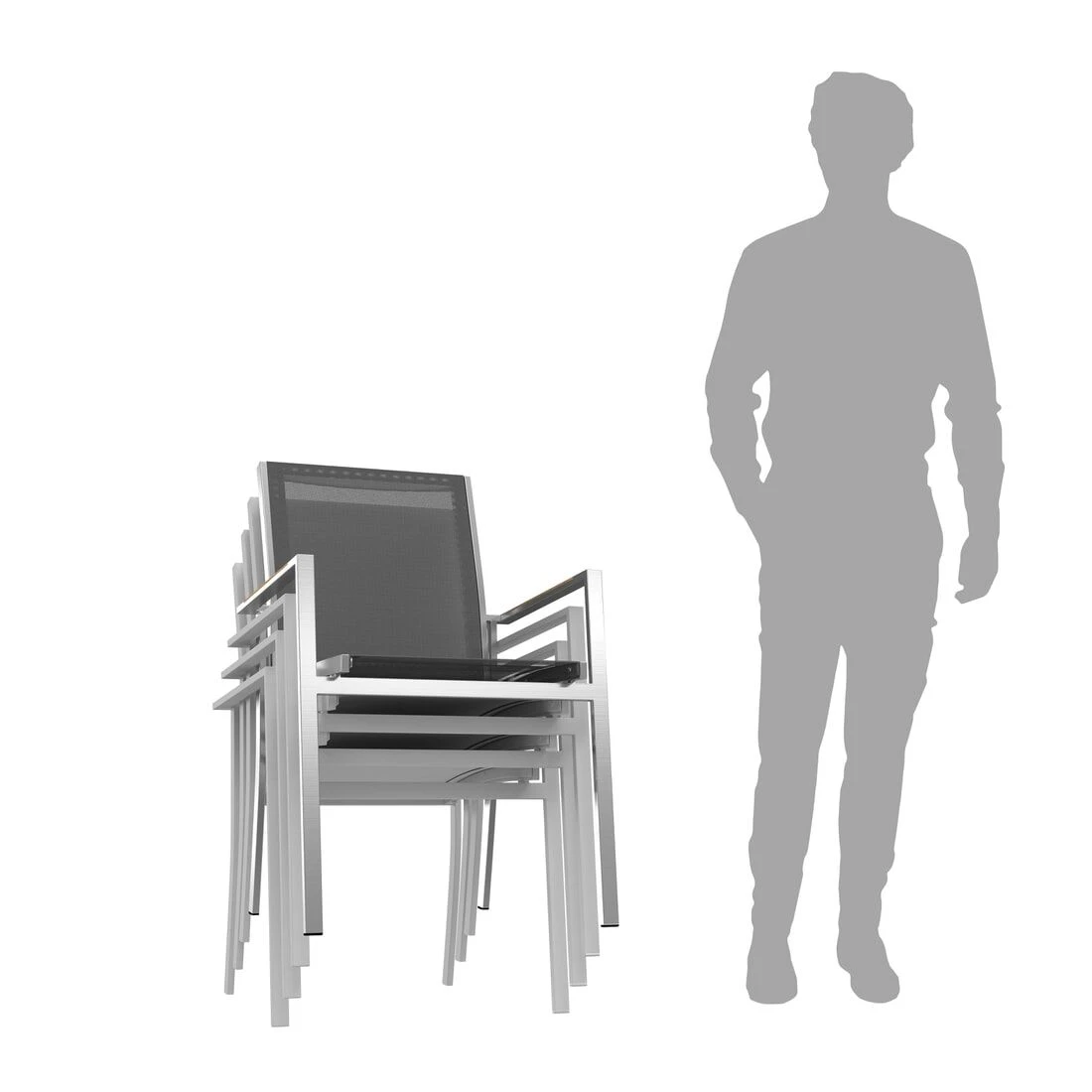 OUTLIV. Oviedo Gartenmöbelset 8-teilig Stapelsessel mit OUTLIV. Tisch 200x100 cm Edelstahl/Schwarz-Silber OUTLIV. Oviedo Gartenmöbelset 8-teilig Stapelsessel Mit OUTLIV. Tisch 200x100 Cm Edelstahl/Schwarz-Silber -Outliv 1176519 9