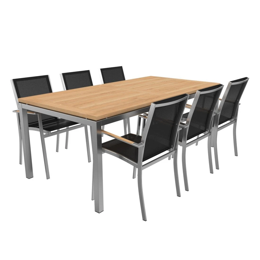 OUTLIV. Oviedo Gartenmöbelset 8-teilig Stapelsessel mit OUTLIV. Tisch 200x100 cm Edelstahl/Schwarz OUTLIV. Oviedo Gartenmöbelset 8-teilig Stapelsessel Mit OUTLIV. Tisch 200x100 Cm Edelstahl/Schwarz -Outliv 1176530 1