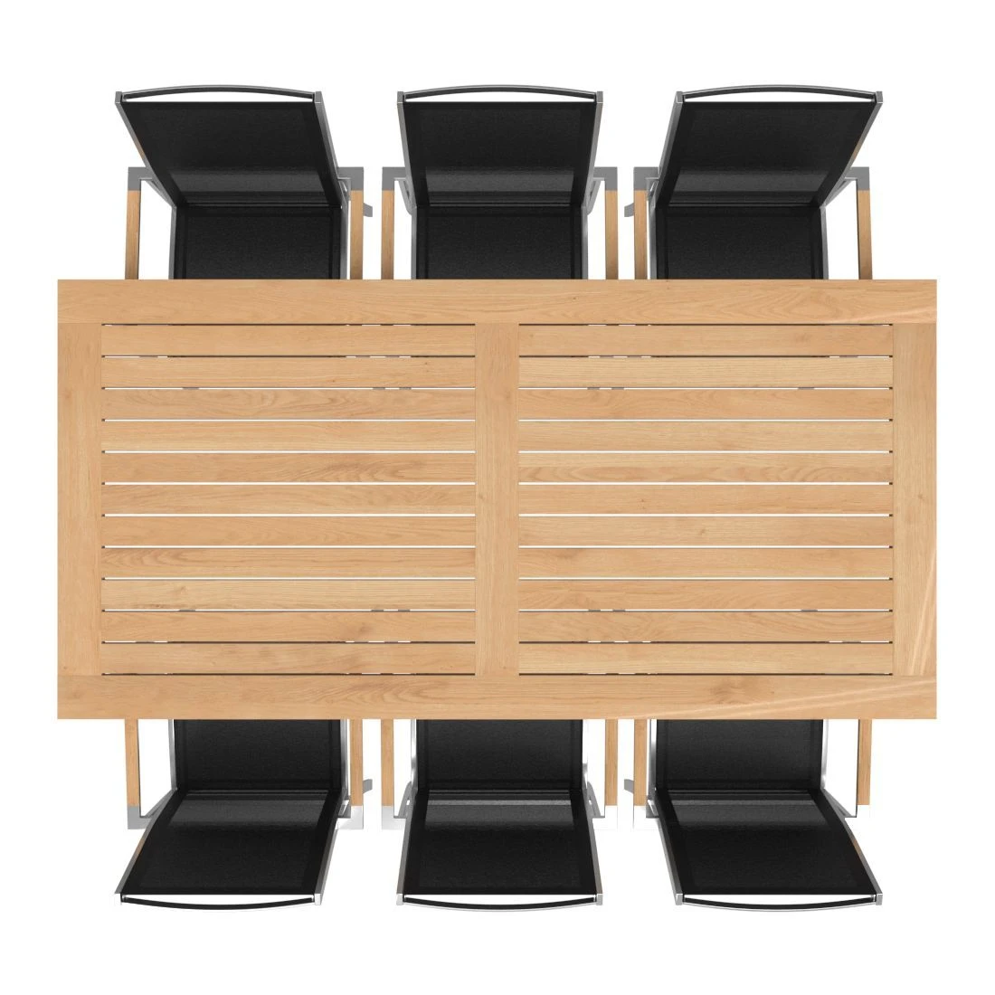 OUTLIV. Oviedo Gartenmöbelset 8-teilig Stapelsessel mit OUTLIV. Tisch 200x100 cm Edelstahl/Schwarz OUTLIV. Oviedo Gartenmöbelset 8-teilig Stapelsessel Mit OUTLIV. Tisch 200x100 Cm Edelstahl/Schwarz -Outliv 1176530 2