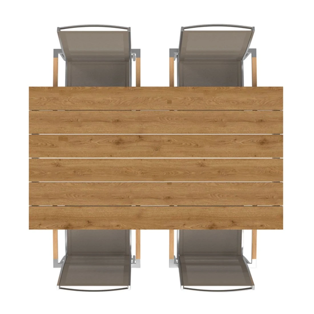 OUTLIV. Oviedo Gartenmöbelset 5-teilig Stapelsessel mit Rimini Tisch 160x90 cm Edelstahl/Taupe OUTLIV. Oviedo Gartenmöbelset 5-teilig Stapelsessel Mit Rimini Tisch 160x90 Cm Edelstahl/Taupe -Outliv 1176992 2