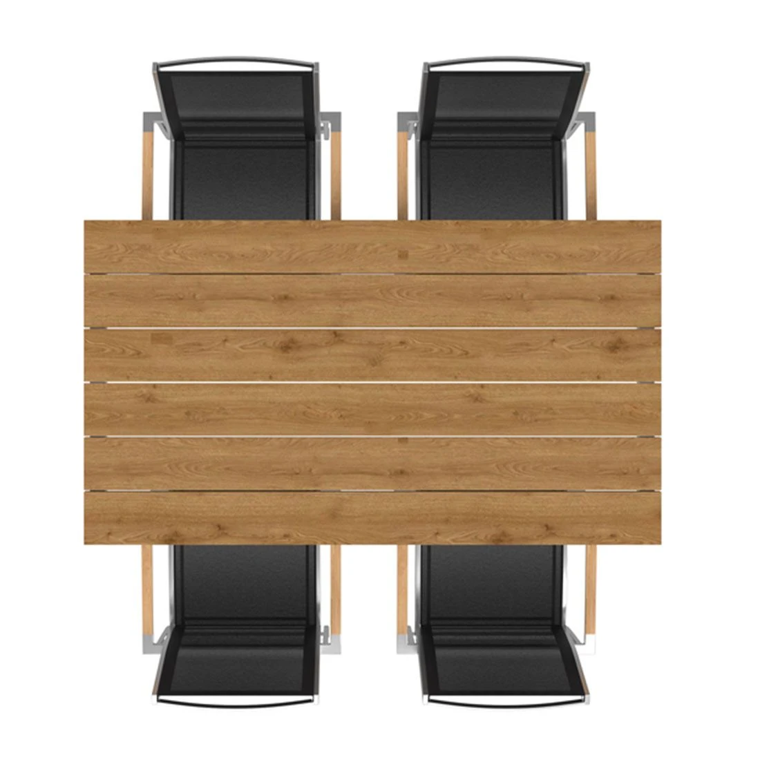 OUTLIV. Oviedo Gartenmöbelset 5-teilig Stapelsessel mit Rimini Tisch 160x90 cm Edelstahl/Schwarz OUTLIV. Oviedo Gartenmöbelset 5-teilig Stapelsessel Mit Rimini Tisch 160x90 Cm Edelstahl/Schwarz -Outliv 1177014 2