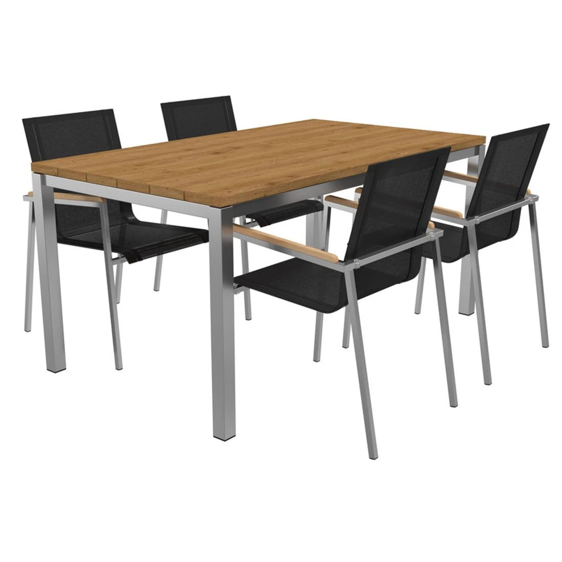 OUTLIV. Rimini Gartenmöbelset 5-tlg. Tisch 160x90cm Edelstahl/Schwarz OUTLIV. Rimini Gartenmöbelset 5-tlg. Tisch 160x90cm Edelstahl/Schwarz -Outliv 1177498 1