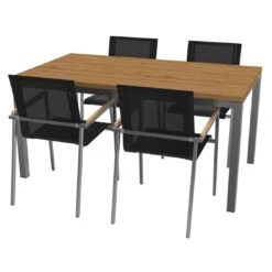 OUTLIV. Rimini Gartenmöbelset 5-tlg. Tisch 160x90cm Edelstahl/Schwarz 2 OUTLIV. Rimini Gartenmöbelset 5-tlg. Tisch 160x90cm Edelstahl/Schwarz -Outliv 1177498 3