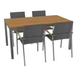 OUTLIV. Rimini Gartenmöbelset 5-tlg. Tisch 160x90cm Edelstahl/Silber-Schwarz -Outliv 1177575 3