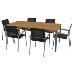 OUTLIV. Rimini Gartenmöbelset 7-tlg. Tisch 200x100 Cm Edelstahl/Schwarz -Outliv 1177883 3