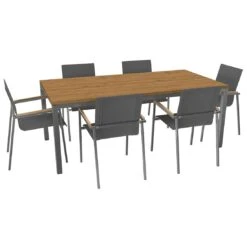 OUTLIV. Rimini Gartenmöbelset 7-tlg. Tisch 200x100cm Edelstahl/Silber-Schwarz 2 OUTLIV. Rimini Gartenmöbelset 7-tlg. Tisch 200x100cm Edelstahl/Silber-Schwarz -Outliv 1177971 3