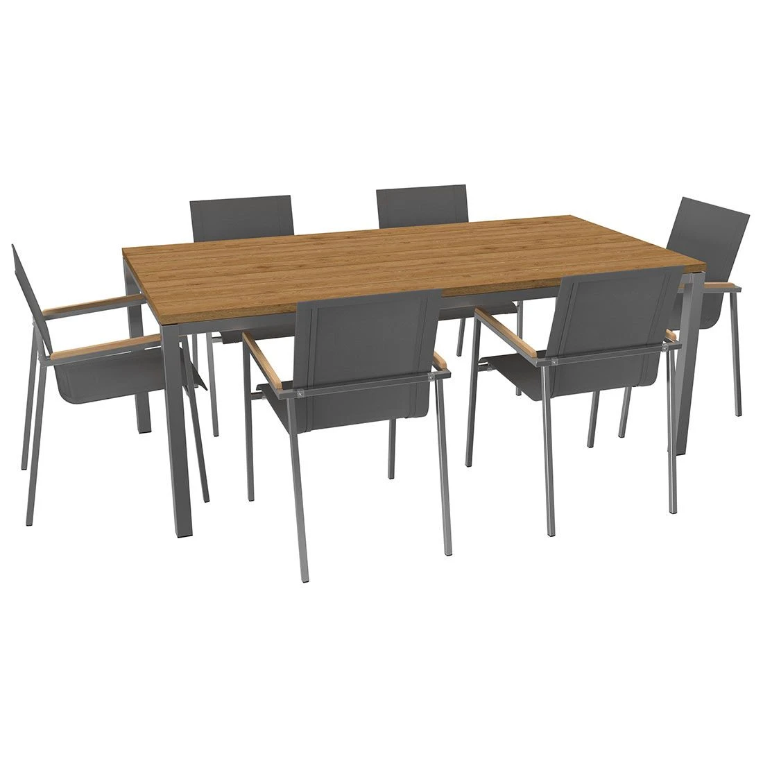 OUTLIV. Rimini Gartenmöbelset 7-tlg. Tisch 200x100cm Edelstahl/Silber-Schwarz OUTLIV. Rimini Gartenmöbelset 7-tlg. Tisch 200x100cm Edelstahl/Silber-Schwarz -Outliv 1177971 3