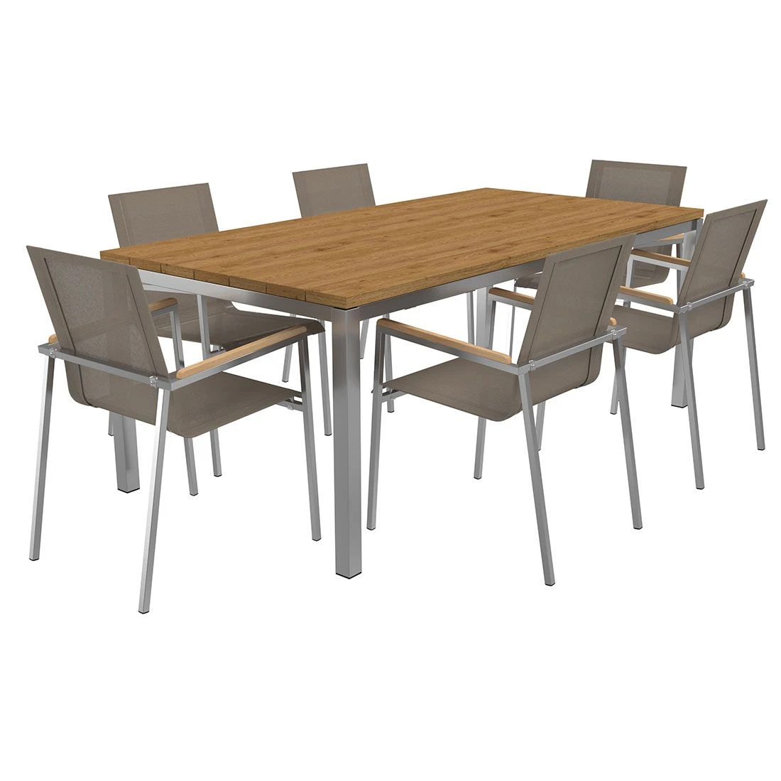 OUTLIV. Rimini Gartenmöbelset 7-tlg. Tisch 200x100cm Edelstahl/Taupe OUTLIV. Rimini Gartenmöbelset 7-tlg. Tisch 200x100cm Edelstahl/Taupe -Outliv 1178015 1