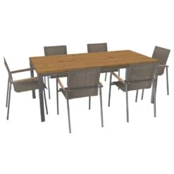 OUTLIV. Rimini Gartenmöbelset 7-tlg. Tisch 200x100cm Edelstahl/Taupe 2 OUTLIV. Rimini Gartenmöbelset 7-tlg. Tisch 200x100cm Edelstahl/Taupe -Outliv 1178015 3