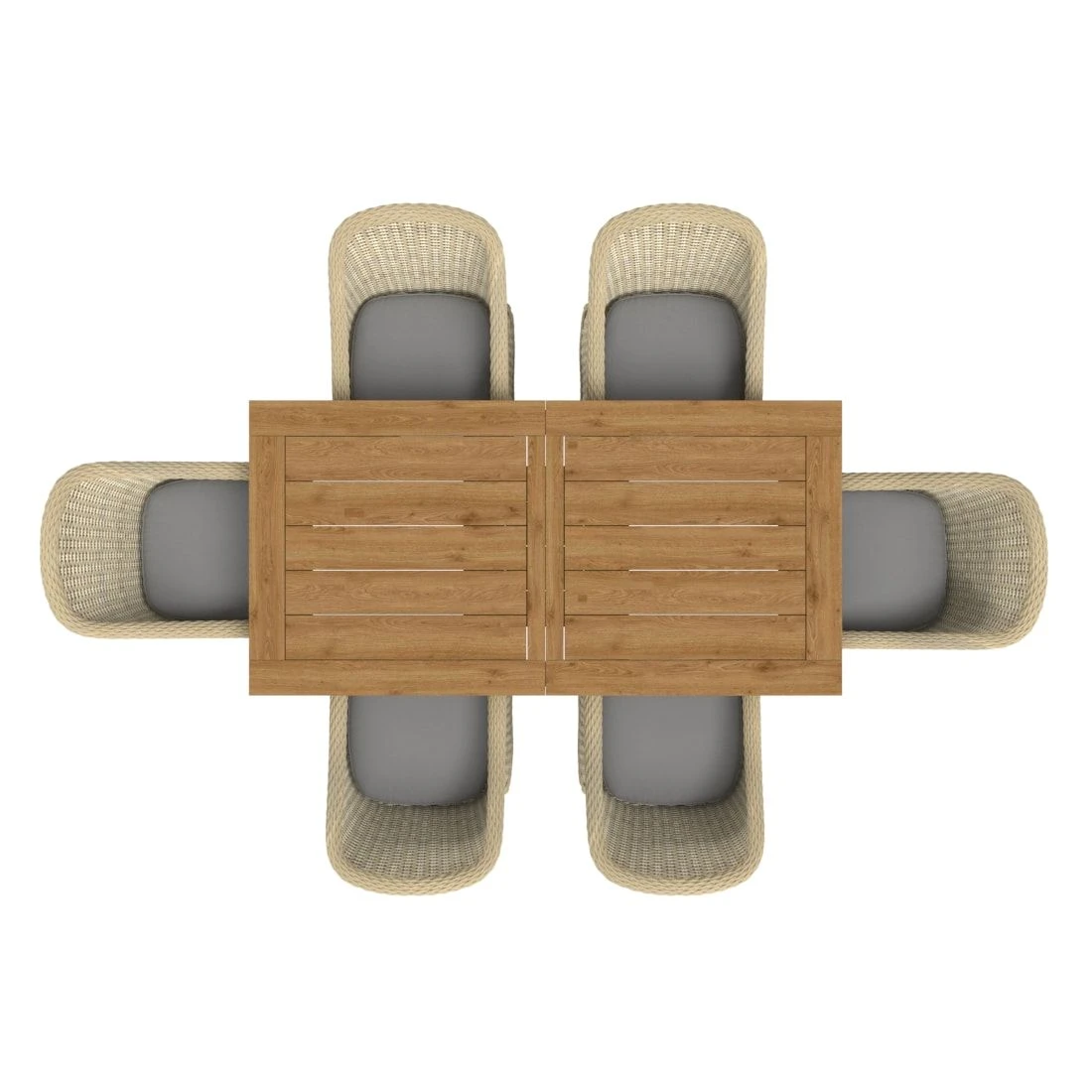 OUTLIV. Coventry Gartenmöbelset 7tlg. Geflecht/Teak Mixed White/Stone Grey OUTLIV. Coventry Gartenmöbelset 7tlg. Geflecht/Teak Mixed White/Stone Grey -Outliv 1200180 2