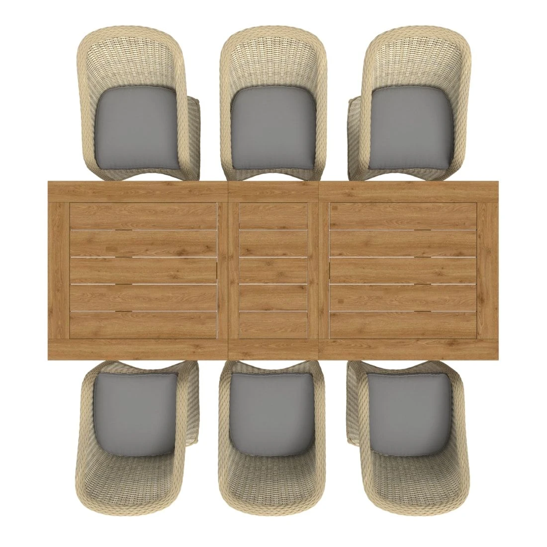 OUTLIV. Coventry Gartenmöbelset 7tlg. Geflecht/Teak Mixed White/Stone Grey OUTLIV. Coventry Gartenmöbelset 7tlg. Geflecht/Teak Mixed White/Stone Grey -Outliv 1200180 4