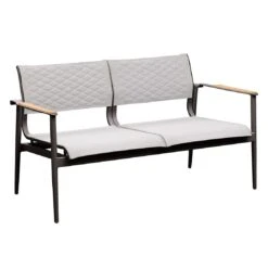 OUTLIV. California Gartensofa Aluminium/Textilene Anthrazit/Hellgrau