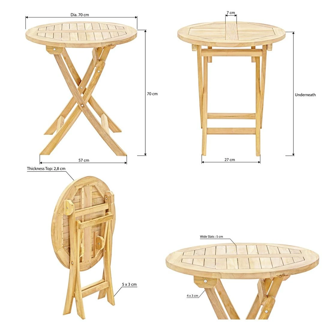 OUTLIV. Portland Klapptisch Ø70cm Teak OUTLIV. Portland Klapptisch Ø70cm Teak -Outliv 1248371 5