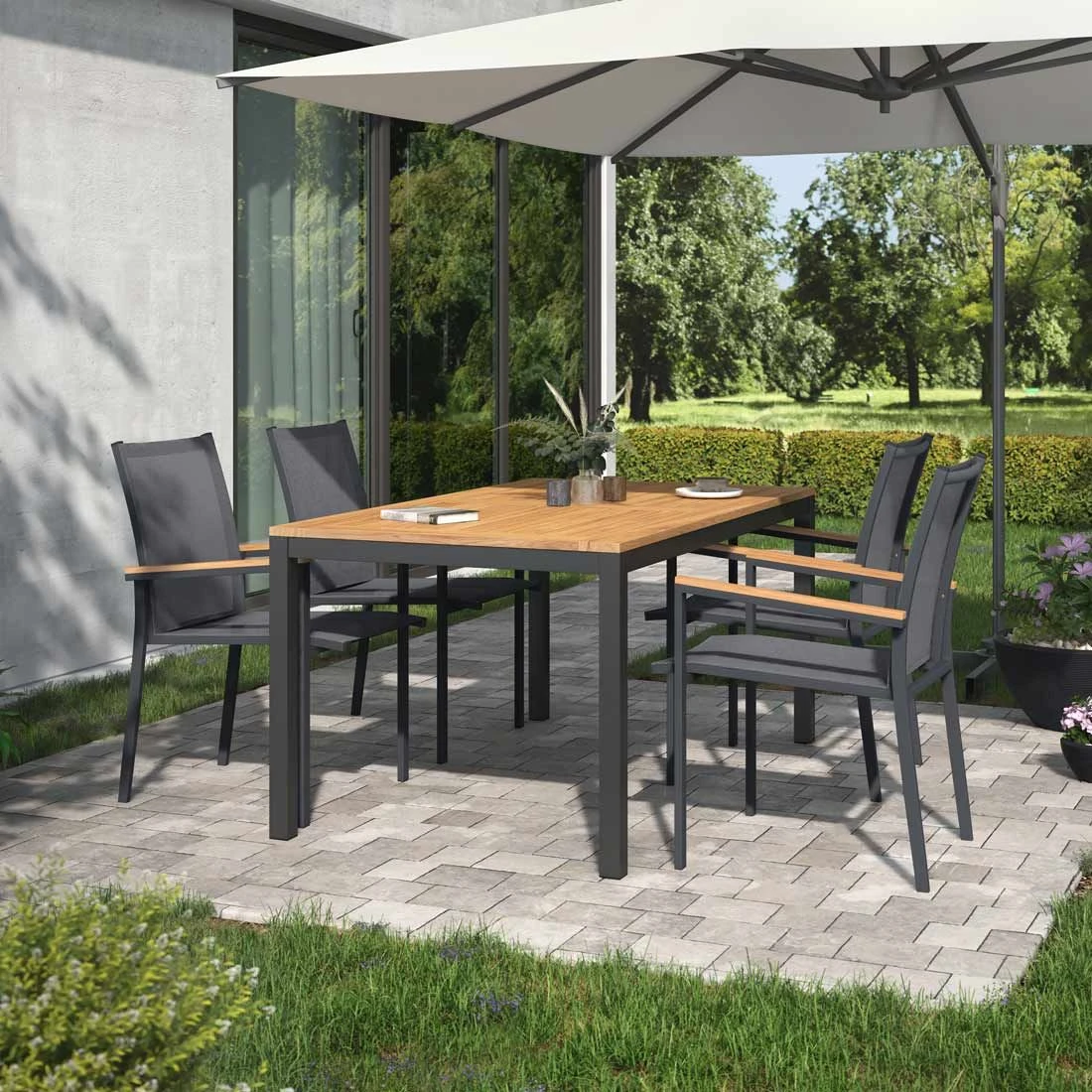 OUTLIV. Kobe Gartenmöbelset 5-tlg. mit Tisch 160x90 cm Anthrazit OUTLIV. Kobe Gartenmöbelset 5-tlg. Mit Tisch 160x90 Cm Anthrazit -Outliv 1259173 1