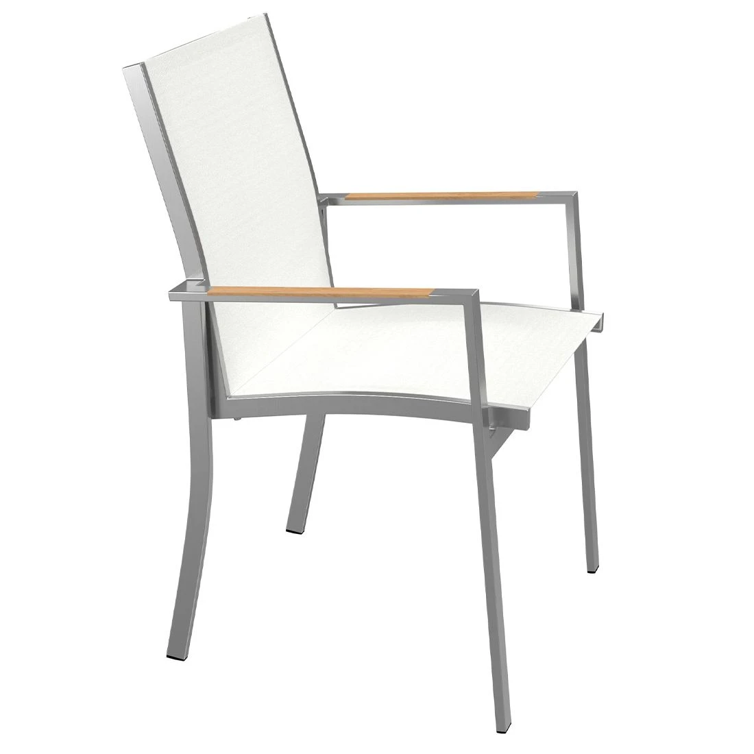 OUTLIV. Oviedo Stapelsessel Edelstahl/Textilene mit Teakarmlehnen Weiß OUTLIV. Oviedo Stapelsessel Edelstahl/Textilene Mit Teakarmlehnen Weiß -Outliv 836124 2