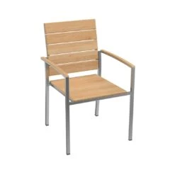 OUTLIV. Pamplona Stapelsessel Edelstahl/Teak Natur