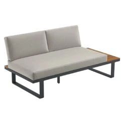 OUTLIV. Albufeira Ecklounge 3-teilig Aluminium/Akazie/Polster Schwarz/Teaklook/Royal Stone Grey -Outliv 931813 7