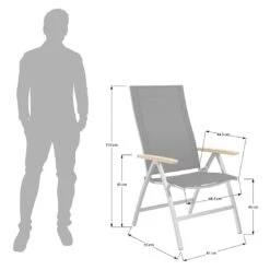 OUTLIV. Oviedo Klappsessel Edelstahl/Textilene/Teak-AL Schwarz 9 OUTLIV. Oviedo Klappsessel Edelstahl/Textilene/Teak-AL Schwarz -Outliv 980059 10