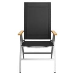 OUTLIV. Oviedo Klappsessel Edelstahl/Textilene/Teak-AL Schwarz 2 OUTLIV. Oviedo Klappsessel Edelstahl/Textilene/Teak-AL Schwarz -Outliv 980059 3