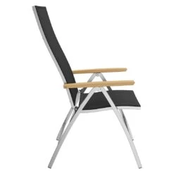 OUTLIV. Oviedo Klappsessel Edelstahl/Textilene/Teak-AL Schwarz 3 OUTLIV. Oviedo Klappsessel Edelstahl/Textilene/Teak-AL Schwarz -Outliv 980059 4