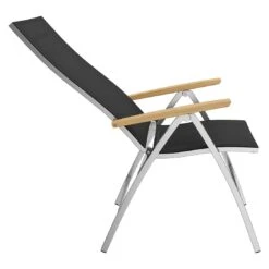 OUTLIV. Oviedo Klappsessel Edelstahl/Textilene/Teak-AL Schwarz 4 OUTLIV. Oviedo Klappsessel Edelstahl/Textilene/Teak-AL Schwarz -Outliv 980059 5