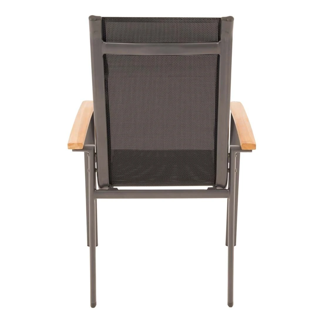 OUTLIV. Alpha Stapelsessel Aluminium/Textilene Teakarmlehnen Anthrazit/Schwarz OUTLIV. Alpha Stapelsessel Aluminium/Textilene Teakarmlehnen Anthrazit/Schwarz -Outliv 987187 2