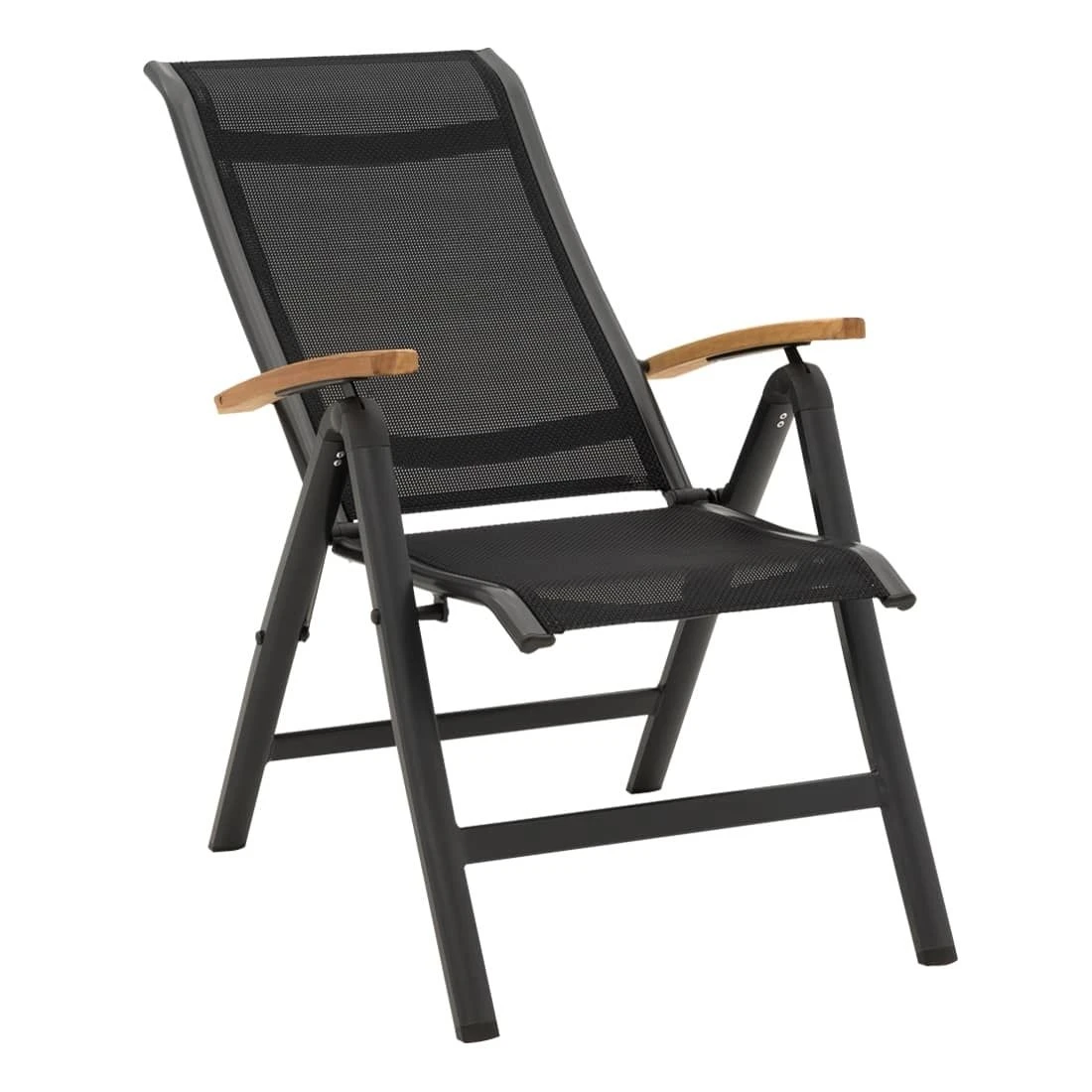 OUTLIV. Alpha Klappsessel Aluminium/Textilene Teakarmlehnen Anthrazit/Schwarz OUTLIV. Alpha Klappsessel Aluminium/Textilene Teakarmlehnen Anthrazit/Schwarz -Outliv 987396 6