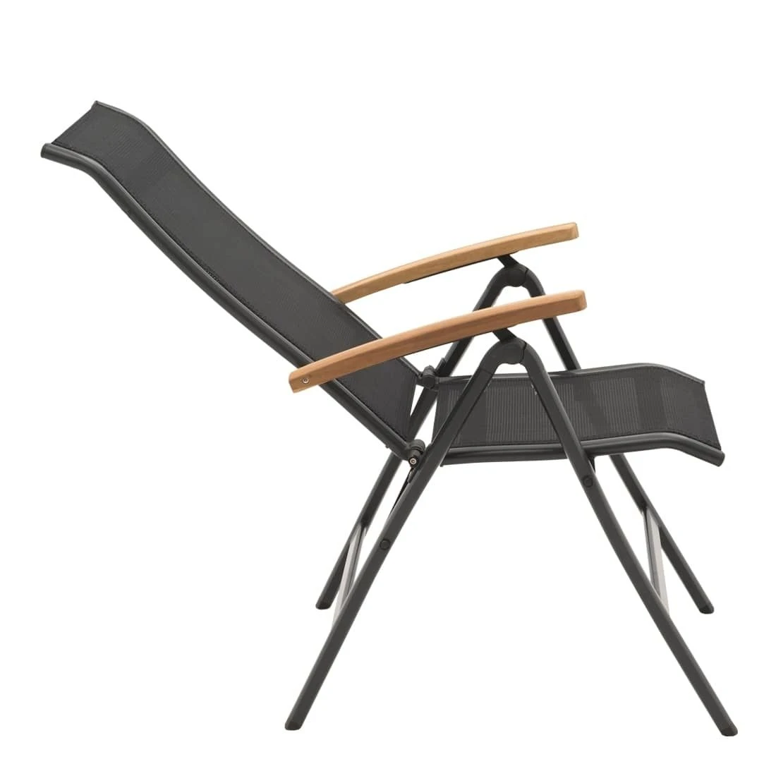 OUTLIV. Alpha Klappsessel Aluminium/Textilene Teakarmlehnen Anthrazit/Schwarz OUTLIV. Alpha Klappsessel Aluminium/Textilene Teakarmlehnen Anthrazit/Schwarz -Outliv 987396 7