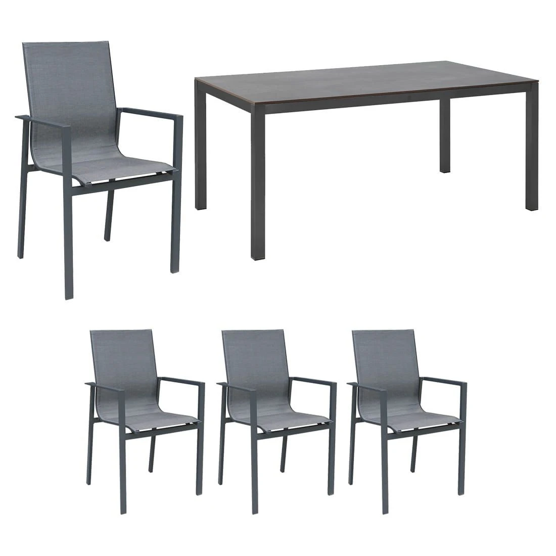 OUTLIV. Atlanta Gartenmöbelset 5-tlg. Tisch 160x90cm Anthrazit/Schwarz-Grau OUTLIV. Atlanta Gartenmöbelset 5-tlg. Tisch 160x90cm Anthrazit/Schwarz-Grau -Outliv atlanta gartenmoebelset 5 tlg mit gartentisch 160x90cm 1392394 1