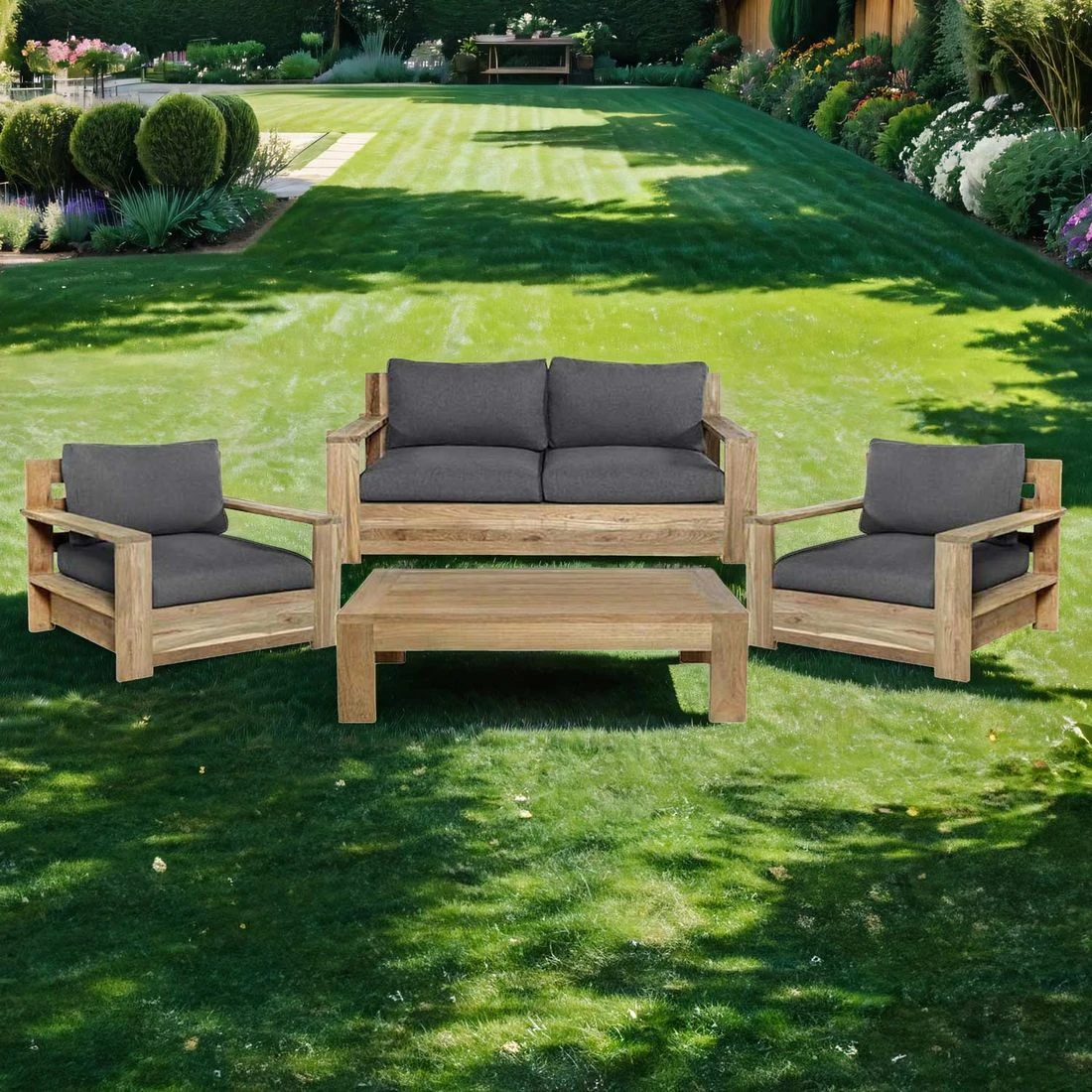 OUTLIV. Castello Loungeset 4-tlg. Recycelt Teak/Sunproof Natur/Dunkelgrau OUTLIV. Castello Loungeset 4-tlg. Recycelt Teak/Sunproof Natur/Dunkelgrau -Outliv castello loungeset 4 tlg teak olefin 1392284 1