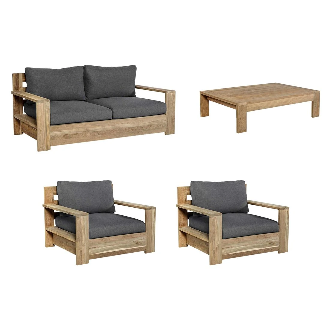 OUTLIV. Castello Loungeset 4-tlg. Recycelt Teak/Sunproof Natur/Dunkelgrau OUTLIV. Castello Loungeset 4-tlg. Recycelt Teak/Sunproof Natur/Dunkelgrau -Outliv castello loungeset 4 tlg teak olefin 1392284 3