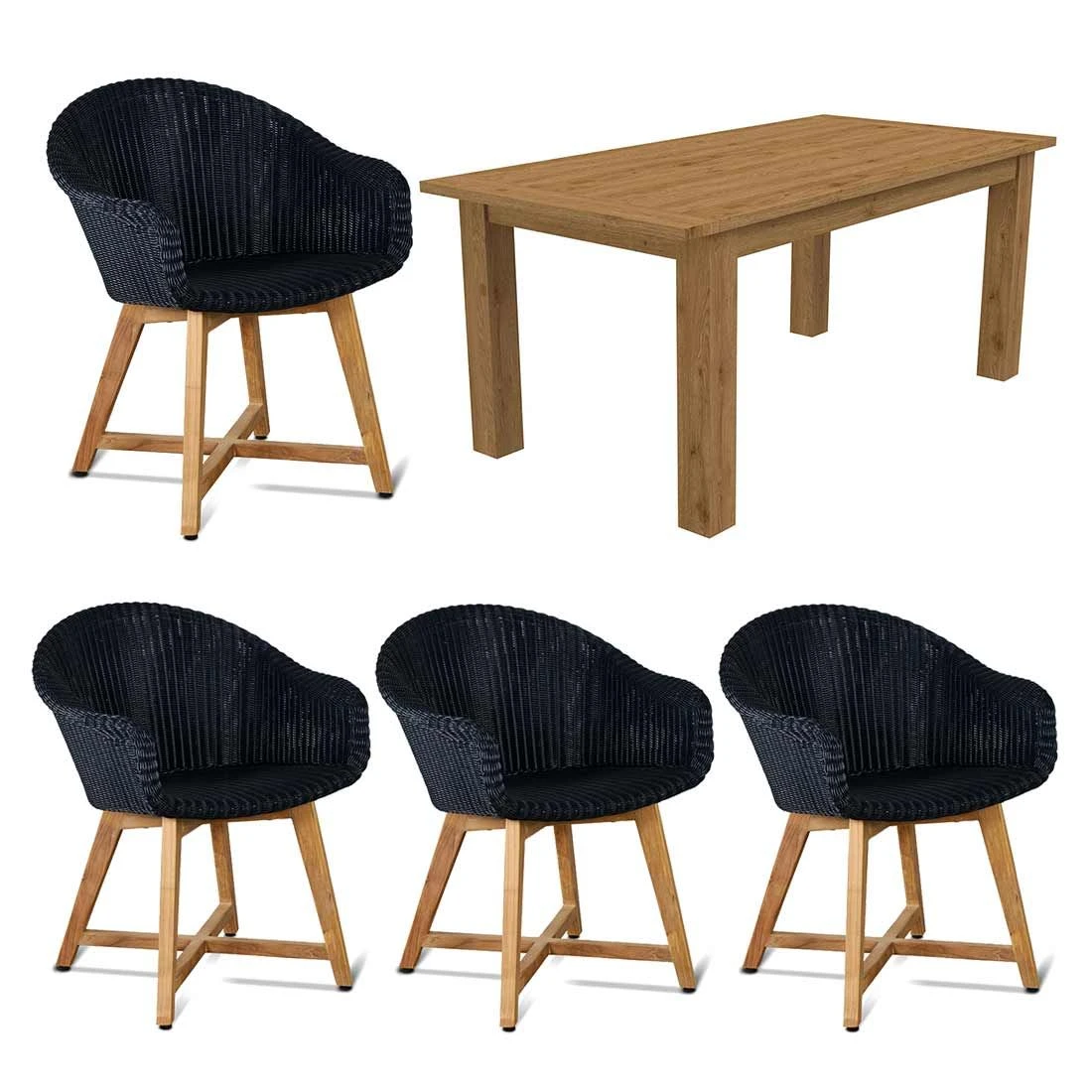 OUTLIV. Clovelly Gartenmöbelset 5-tlg. Tisch 180x90cm Natur/Schwarz OUTLIV. Clovelly Gartenmöbelset 5-tlg. Tisch 180x90cm Natur/Schwarz -Outliv clovelly gartenmoebelset 5 tlg mit gartentisch 180x90cm 1392152 1