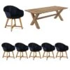 OUTLIV. Clovelly Gartenmöbelset 7-tlg. Tisch 220x100cm Natur/Schwarz