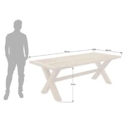 OUTLIV. Clovelly Gartenmöbelset 7-tlg. Tisch 220x100cm Natur/Schwarz -Outliv clovelly gartenmoebelset 7 tlg mit gartentisch 220x100cm 1392163 14