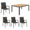 OUTLIV. Kobe Gartenmöbelset 5-tlg. Mit Ausziehtisch 150/210x90 Cm Anthrazit