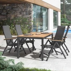 OUTLIV. Kobe Gartenmöbelset 5-tlg. Tisch 160x90cm Anthrazit 9 OUTLIV. Kobe Gartenmöbelset 5-tlg. Tisch 160x90cm Anthrazit -Outliv kobe gartenmoebelset 5 tlg mit gartentisch 160x90cm 1388709 10