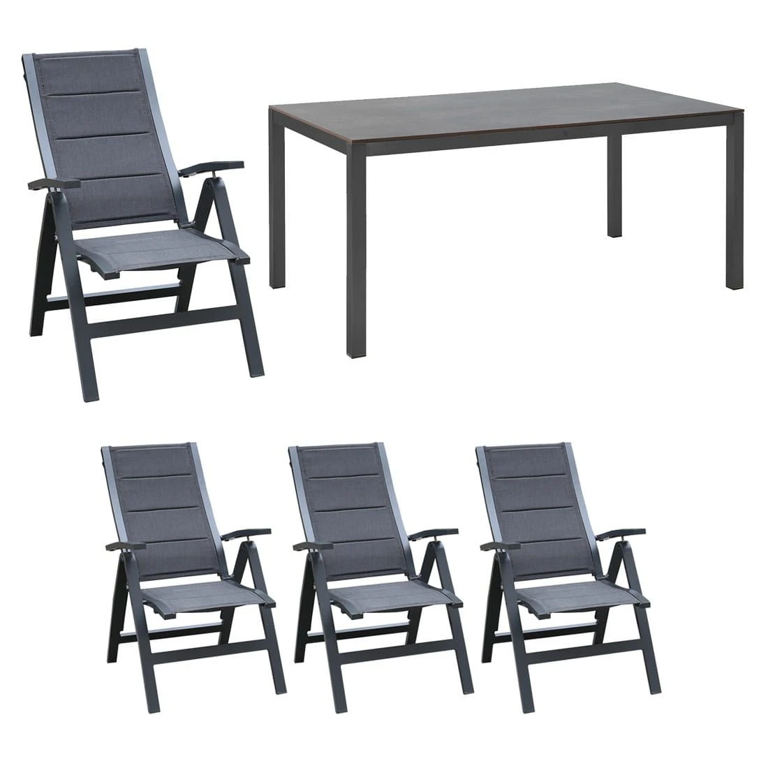 OUTLIV. London Gartenmöbelset 5-tlg. Tisch 160x90cm Anthrazit/Sooty OUTLIV. London Gartenmöbelset 5-tlg. Tisch 160x90cm Anthrazit/Sooty -Outliv london gartenmoebelset 5 tlg mit gartentisch 160x90cm 1392361 1