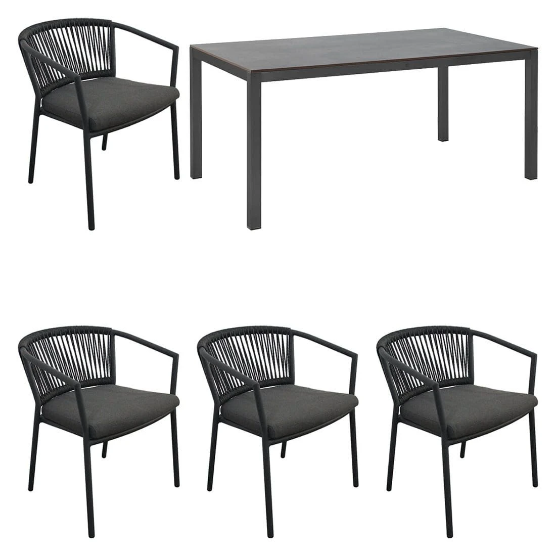 OUTLIV. Mata Gartenmöbelset 5-tlg. Tisch 160x90cm Anthrazit OUTLIV. Mata Gartenmöbelset 5-tlg. Tisch 160x90cm Anthrazit -Outliv mata gartenmoebelset 5 tlg mit gartentisch 160x90cm 1391371 1